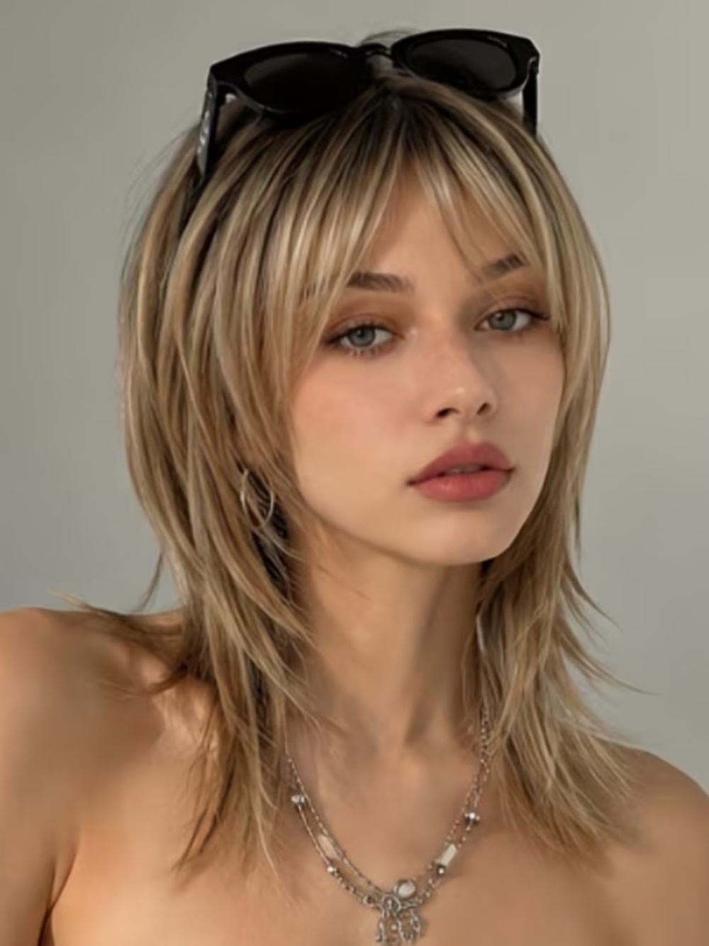 Brown Gradient 18" Layered Wig with Fringe
